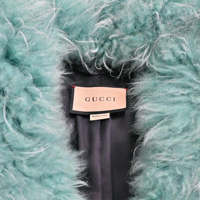 ［銀座店］GUCCI グッチ コントラストトリムコート #36 155/80A その他アウター ウール ブラック レディース DH85350の画像