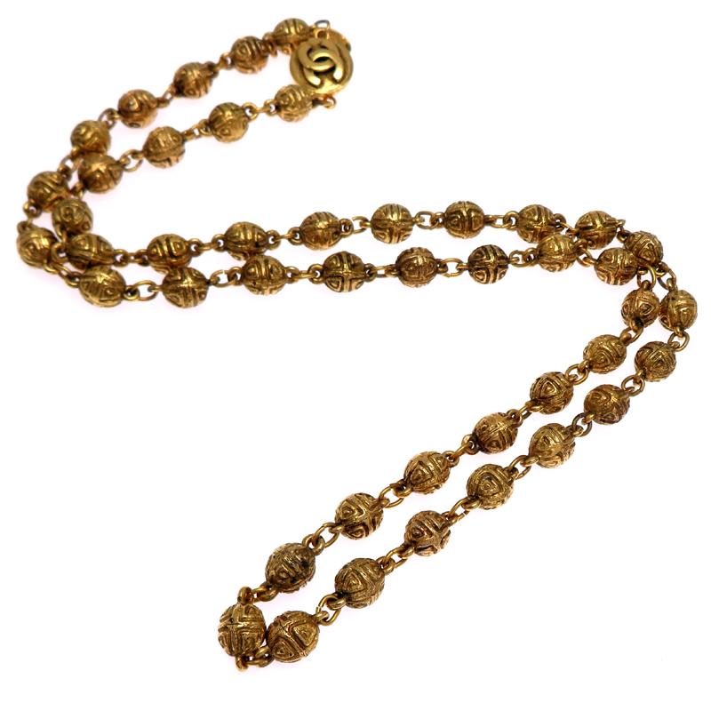 CHANEL ロングネックレス　ゴールド　F21C ボールチェーン CHANEL（シャネル） ［銀座店］CHANEL ボール ロング ネックレス GP