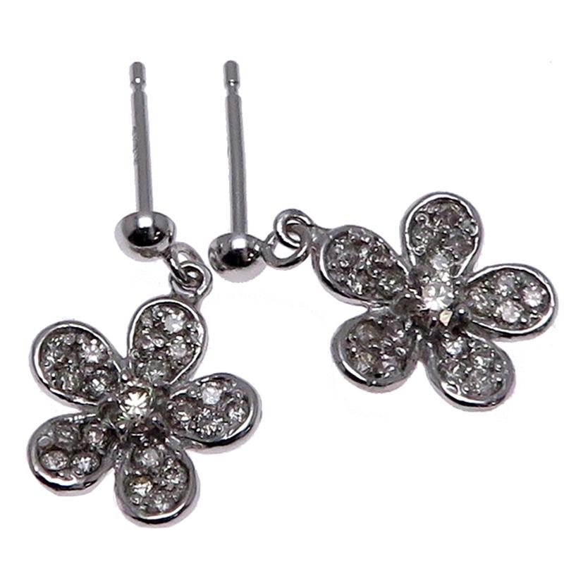 飯能本店］Non Brand ノンブランド 0.20ct×2 ダイヤモンド ピアス K18 