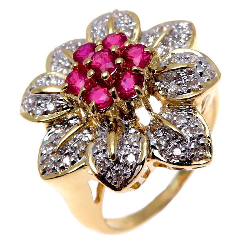 K18 (18K)ルビー0.70ctとダイヤモンド0.20ctのリング K18非加熱ルビーリング グリーンランド産 非加熱ルビー 0.15ct