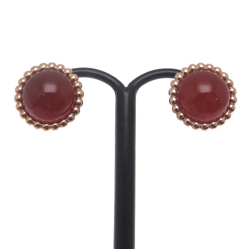 ヴァンクリーフ ペルレ クルール ピアス カーネリアン美品 ペルレ クルール ピアス 18K ローズ ゴールド, カーネリアン - ヴァン