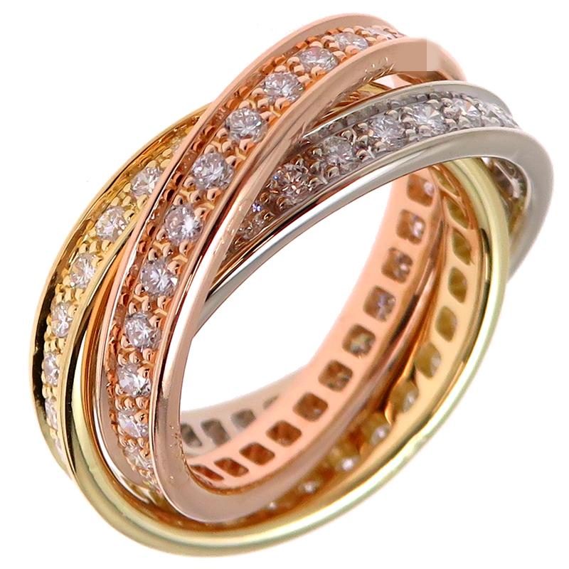 極美品✨ カルティエ リング 指輪 トリニティ 750 ゴールド 49 Cartier ［銀座店］CARTIER カルティエ #49 ダイヤモンド