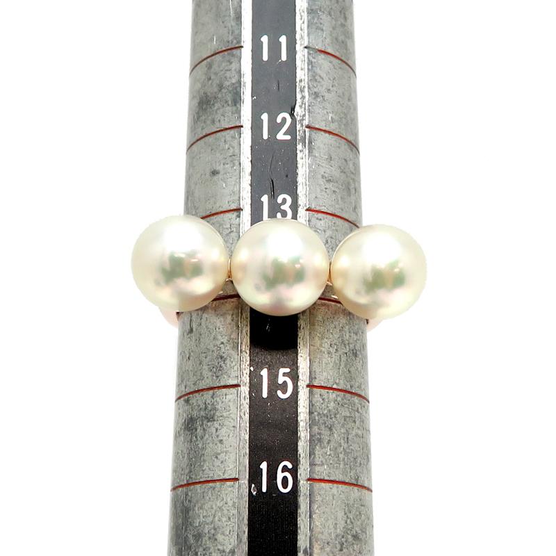 美品 タサキ TASAKI 750 バランス エラ リング 約12号 あこや真珠