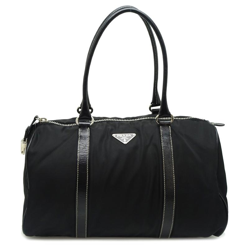 【超極美品】PRADA プラダ　ハンドバッグ　ミニボストン　ナイロン　ブラック PRADA ［飯能本店］PRADA プラダ ミニボストン ハンドバッグ
