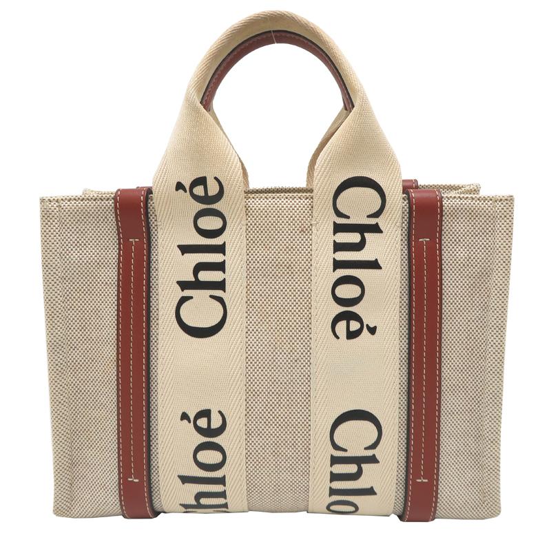 Chloé ベージュキャンバストートバッグ