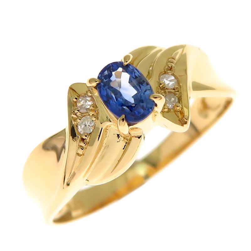 K18サファイアダイヤモンドリング約9号