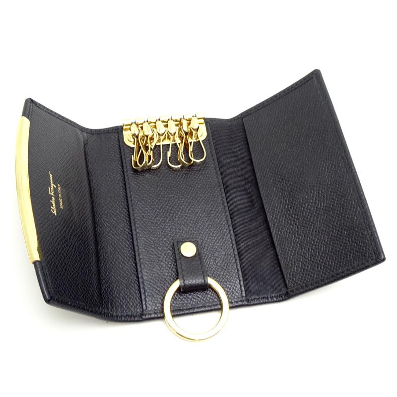 新品同様☆フェラガモ 六連キーケース 札入れ付き ガンチーニロゴ 本革 レザー 飯能本店］Salvatore Ferragamo サルヴァトーレフェラガモ