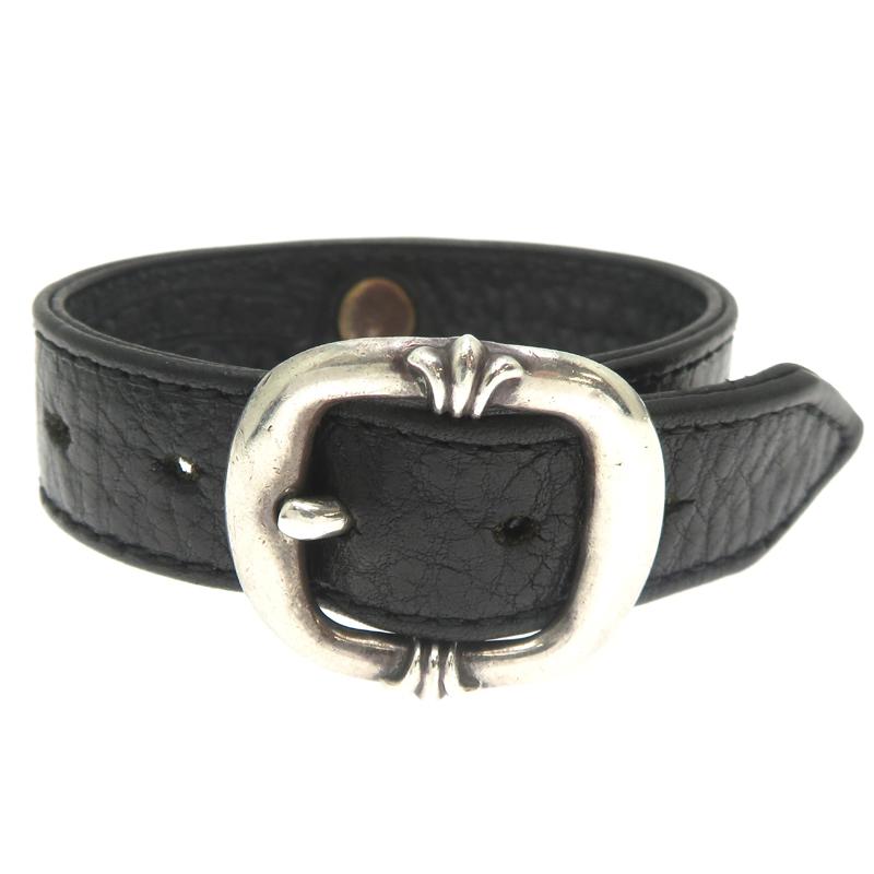 【シルバー925製バックル・コンチョ付】 ガン スリンガー レザーウォッチブレス 銀座店］CHROME HEARTS クロムハーツ インボイス付き SV925 ガン