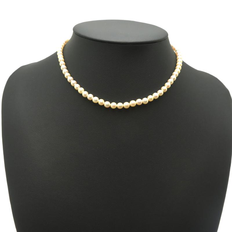 MIKIMOTO(ミキモト)アコヤ真珠 パールネックレス 箱あり(1部破れあり) MIKIMOTO（ミキモト） ［銀座店］MIKIMOTO ※箱破損あり SV 38cm 5〜5.5