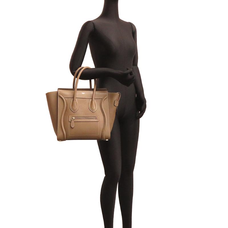 CÉLINE ラゲージマイクロショッパー　ベージュ　レザー　美品 セリーヌ ラゲージ マイクロショッパー レザー ハンドバッグ