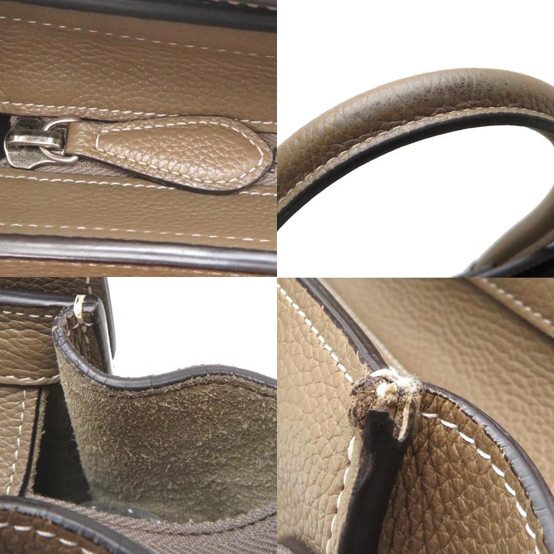 CÉLINE ラゲージマイクロショッパー　ベージュ　レザー　美品 セリーヌ ラゲージ マイクロショッパー レザー ハンドバッグ