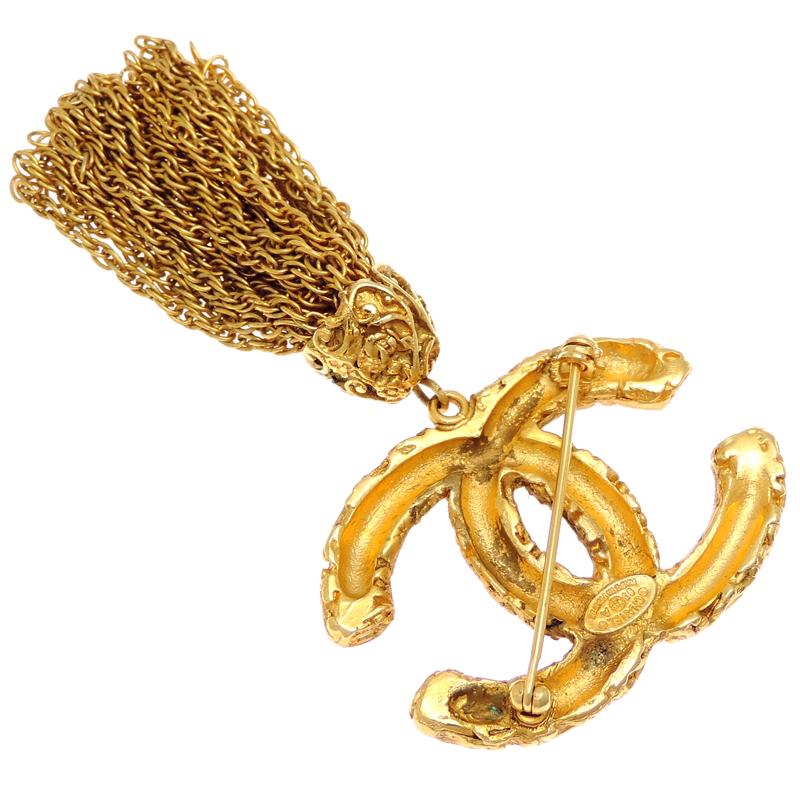 CHANEL ゴールド タッセルロゴブローチ CHANEL ［銀座店］CHANEL シャネル ココマーク タッセル