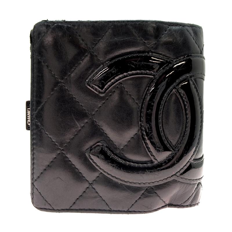 財布CHANEL シャネル カンボンライン ココマーク 2つ折財布 黒 ブラック 財布CHANEL シャネル カンボンライン ココマーク 2つ折財布 黒