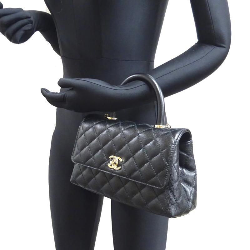 ☆新品同様☆ CHANEL ココハンドル24 XS キャビアスキン マトラッセ CHANEL シャネル ショルダーバッグ ハンドバッグ ココハンドル