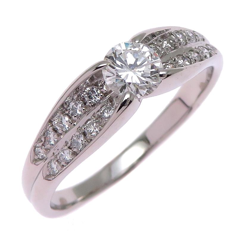 ダイヤ リング D01.00ct Pt900 プラチナリング ダイヤモンド 指輪 銀座店］Non Brand ノンブランド 0.414ct 0.20ct ダイヤモンド