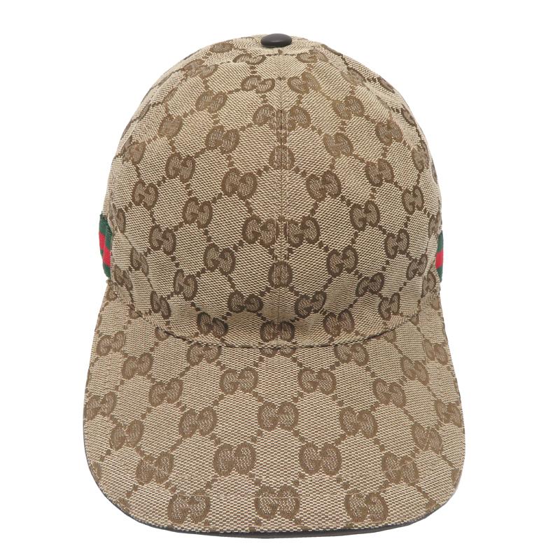 GUCCI GGパターン キャップウェブ キャンバス ベースボールキャップ