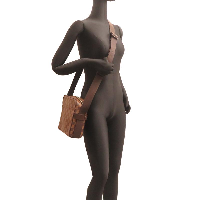 【美品】ルイ・ヴィトン ダミエ オラフ ショルダーバッグ ルイヴィトン ダミエ オラフPM ショルダーバッグ エベヌ