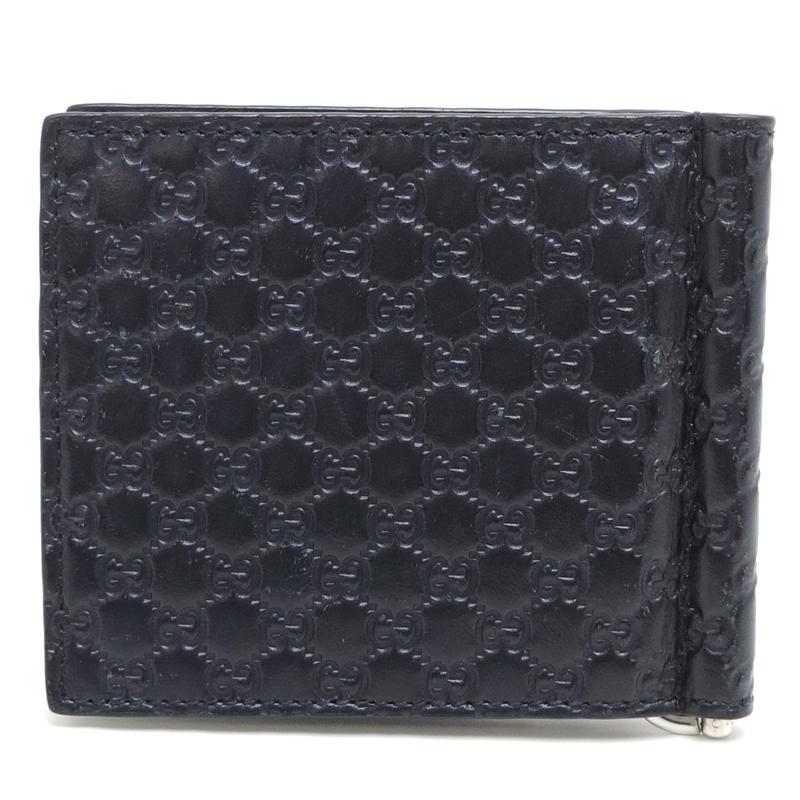 美品ꕥグッチ 折り財布 マネークリップ GG マイクロシマ レザー ネイビー Amazon | グッチ GUCCI アウトレット マイクログッチシマ レザー