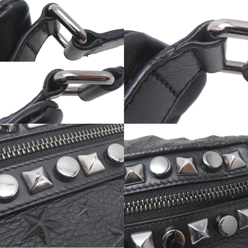 飯能本店］JIMMY CHOO ジミーチュウ ボディバッグ レザー ブラック系 