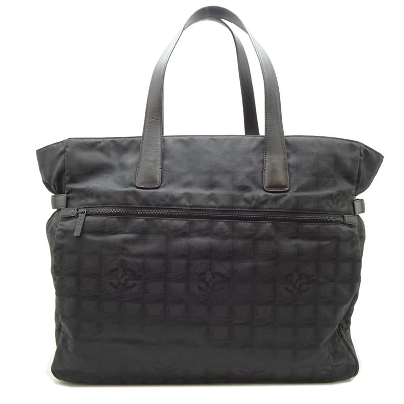 ［飯能本店］CHANEL シャネル ニュートラベルライン トート TGM ※内側に剥がれ、ホツレ有 A15826 ナイロン ブラック DH91037