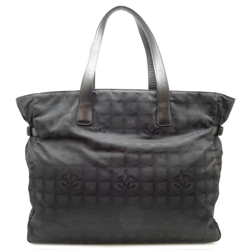 ［飯能本店］CHANEL シャネル ニュートラベルライン トート TGM ※内側に剥がれ、ホツレ有 A15826 ナイロン ブラック DH91037の画像