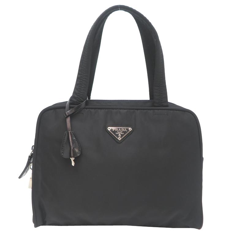 PRADA 黒 リボン付きトートバッグ　若干難あり　格安 PRADA 黒 リボン付きトートバッグ 若干難あり 格安 PRADA 黒 リボン