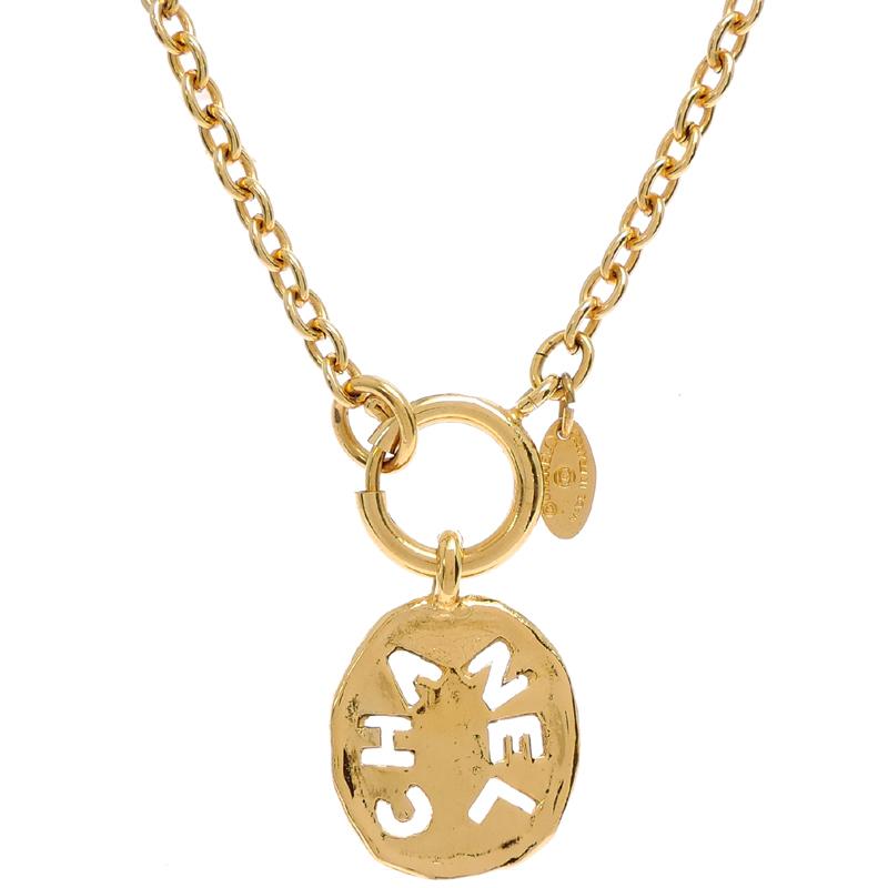 CHANEL（シャネル） ［飯能本店］CHANEL ロゴ プレート ネックレス GP