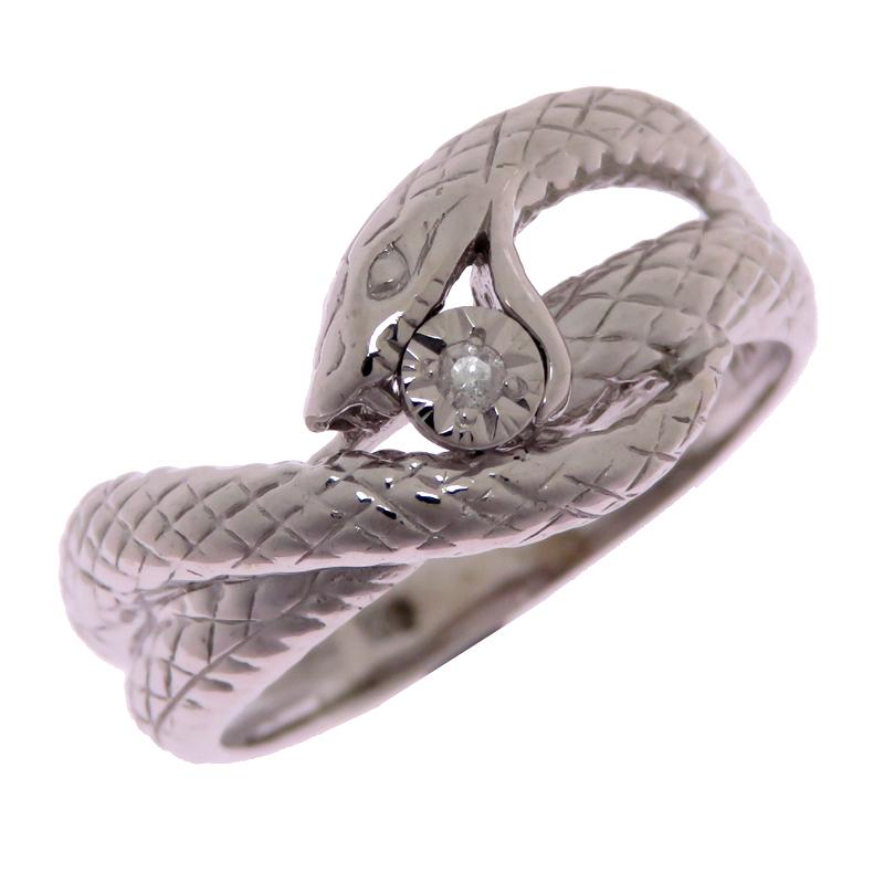 飯能本店］Non Brand ノンブランド K10WG スネーク リング・指輪 K10