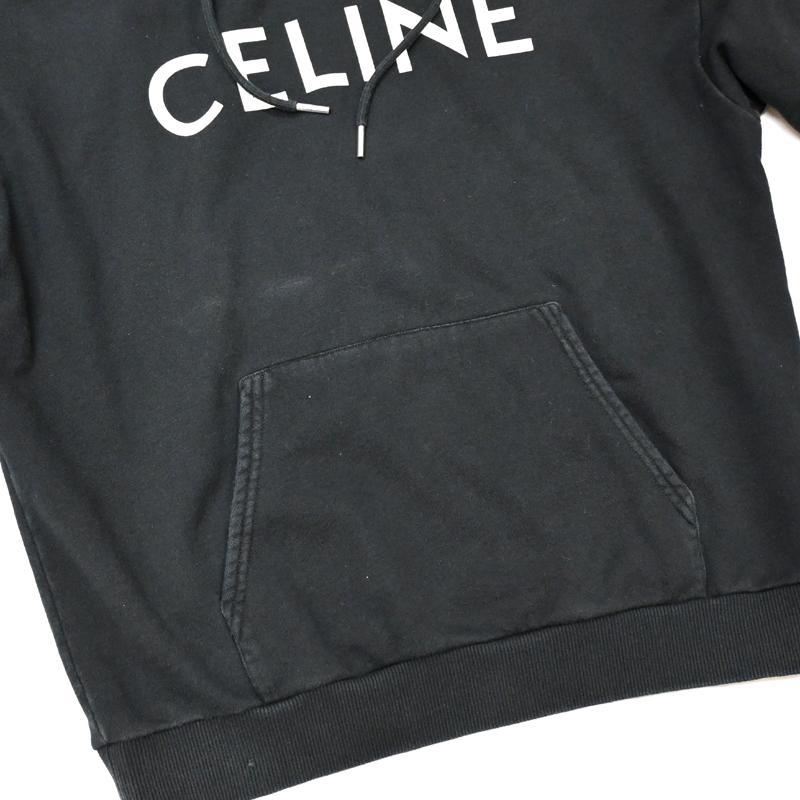 【美品】CELINE ルーズ フーディー / コットンフリース　ブラック CELINE（セリーヌ） ［飯能本店］CELINE ルーズ フーディー コットン