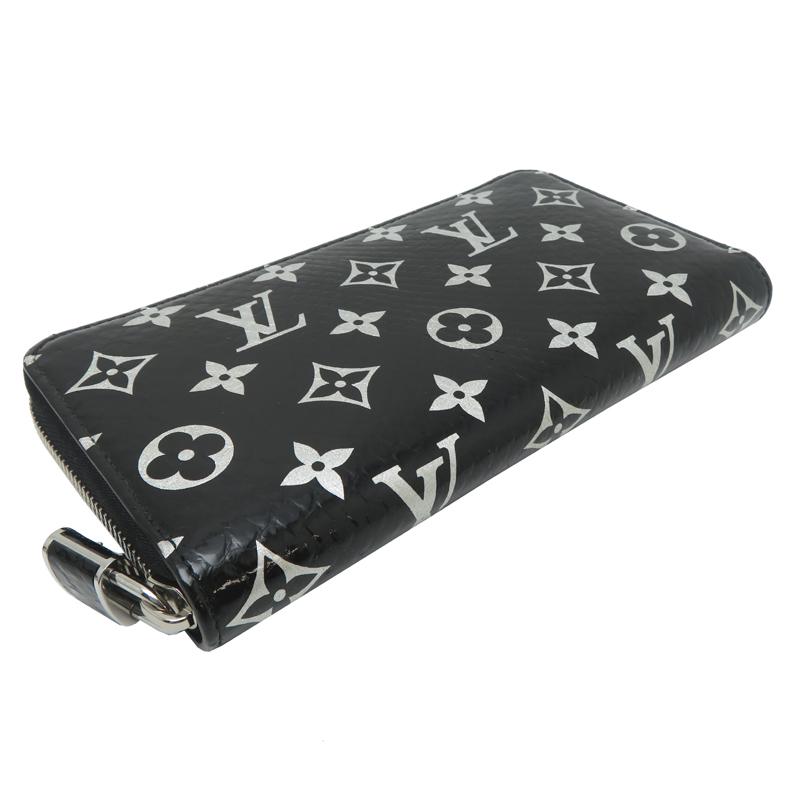 ［銀座店］LOUIS VUITTON LV ルイ・ヴィトン ジッピー ウォレット M96955 長財布 モノグラムパイソン ブラック レディース DH92164の画像