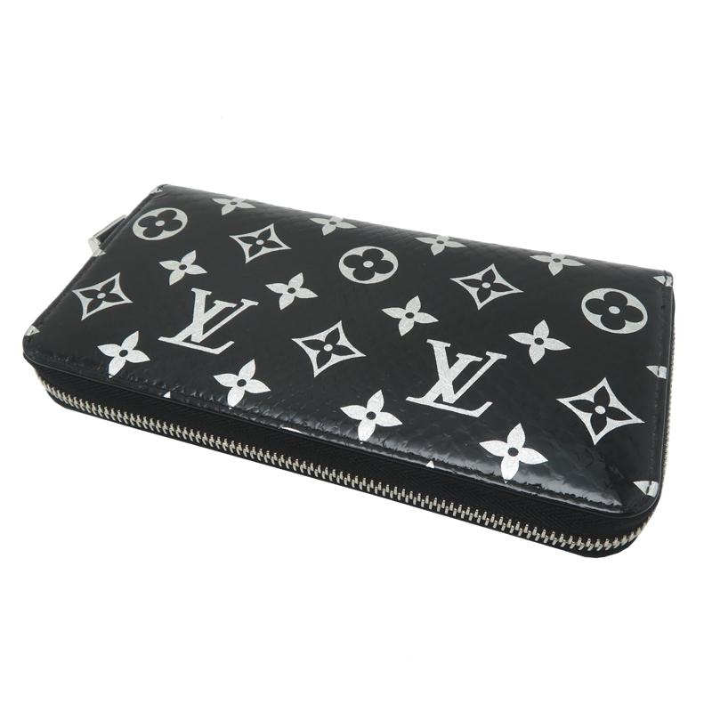 ［銀座店］LOUIS VUITTON LV ルイ・ヴィトン ジッピー ウォレット M96955 長財布 モノグラムパイソン ブラック レディース DH92164の画像