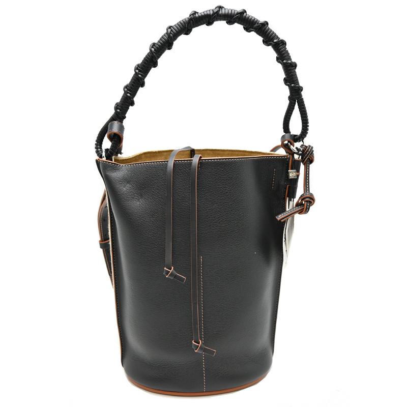 ［飯能本店］LOEWE ロエベ ゲートバケットバッグ A650Z85x11 2Way・3Wayバッグ レザー ベージュ×ブラック レディース DH92508の画像