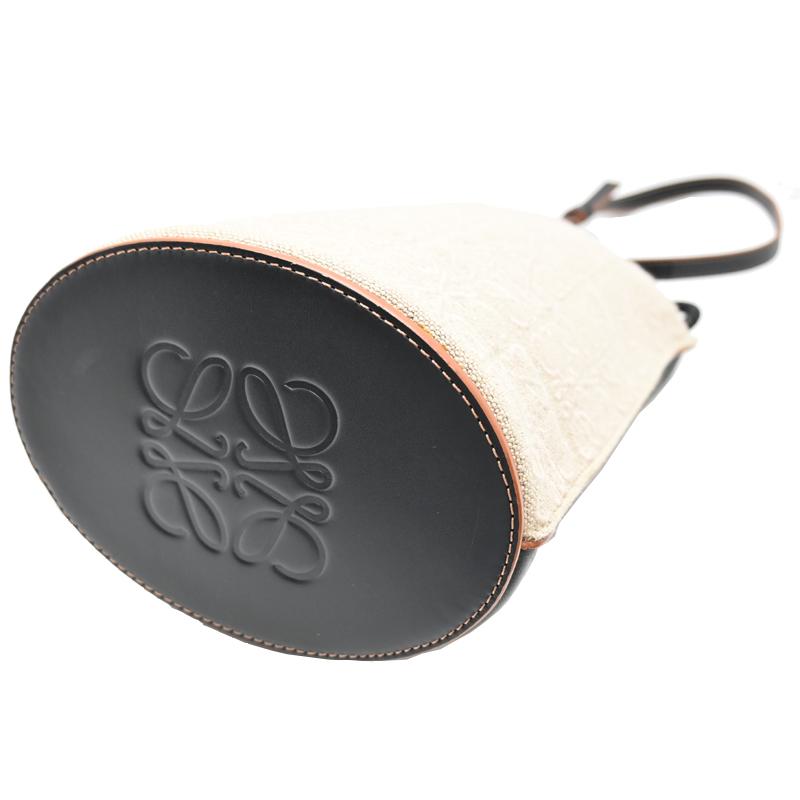 ［飯能本店］LOEWE ロエベ ゲートバケットバッグ A650Z85x11 2Way・3Wayバッグ レザー ベージュ×ブラック レディース DH92508の画像