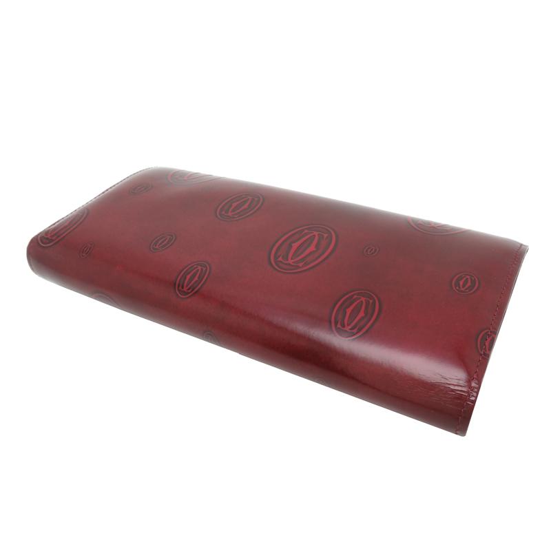 Cartier 赤いレザー長財布 エンボス加工 Cartier（カルティエ） ［飯能本店］CARTIER L3000722 長財布 エナメル