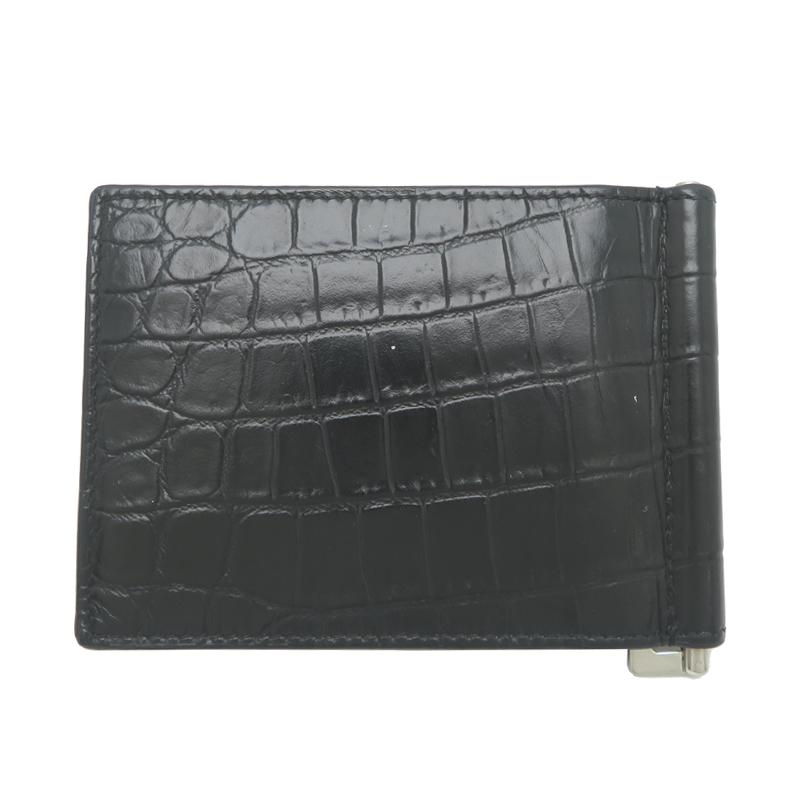 サンローラン クロコ型押し マネークリップ ブラック レザー ART378005 飯能本店］SAINT LAURENT サンローラン マネークリップ 378005 二