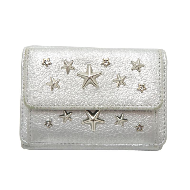 JIMMY CHOO 星型スタッズ グレー長財布 飯能本店］JIMMY CHOO ジミーチュウ 星 ラインストーン 三つ折り財布