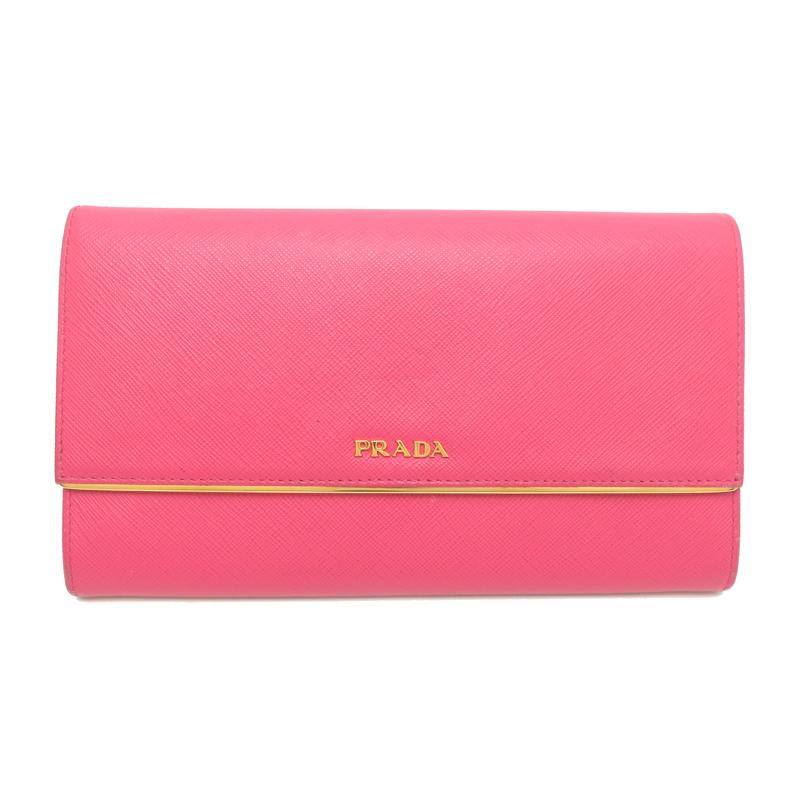 PRADA リボン付きピンク長財布｜サフィアーノレザー 二つ折り プラダ PRADA プラダ サフィアーノレザー 二つ折り長財布 リボン ピンク