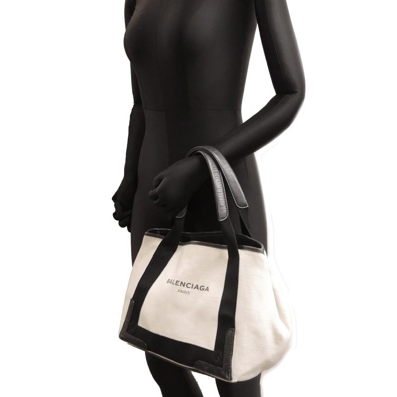 【美品】バレンシアガ ハンドバッグ ネイビーカバス 黒 キャンバス ポーチ BALENCIAGA（バレンシアガ） ［飯能本店］BALENCIAGA ネイビーカバス