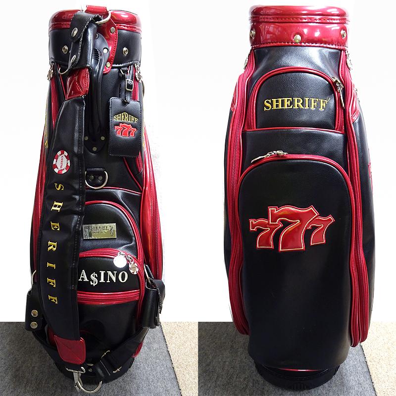 シェリフ SHERIFF 3点式 カジノ キャディバッグ ヘッドカバー2個付