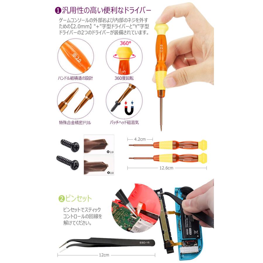 Switch Joy-Conハンドル　Joy-Conセット　修理道具 楽天市場】26個セット joy-con修理セット switch・Nintendo・Joy