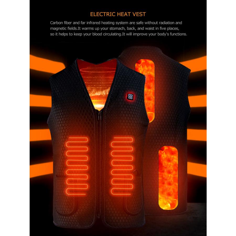 電熱 ベスト 電熱ジャケット 防寒スキー 釣り アウトドア スポーツ
