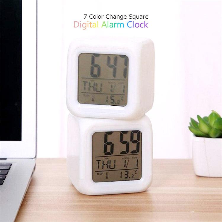 三角形 置時計 カラフルライト