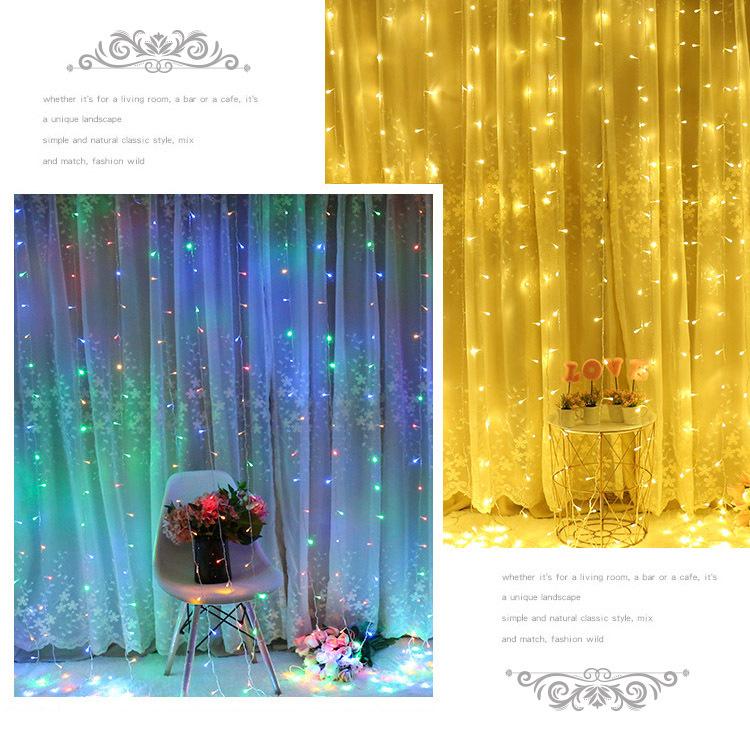 クリスマス LED イルミネーション 室内外用 カーテンライト 300球 横3m