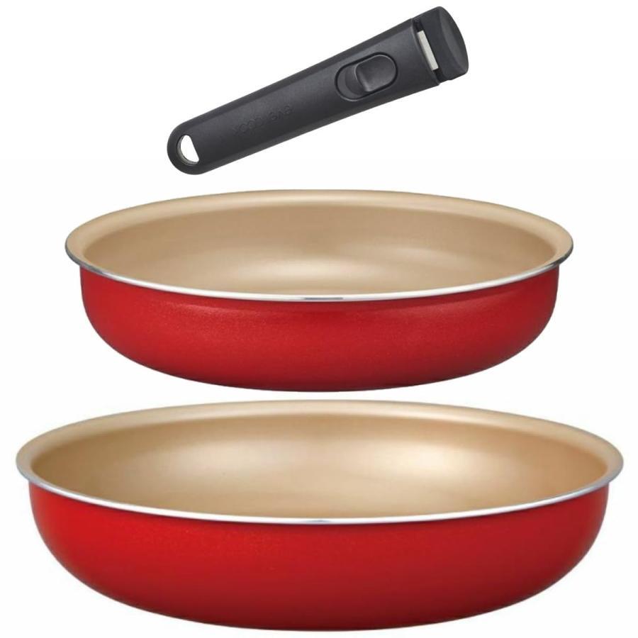ドウシシャ evercook フライパンセット レッド 20cm+26cm EIST3RD