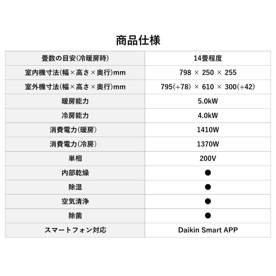 DAIKIN ダイキン S404ATEP-W ホワイト ルームエアコン 主に14畳用 水