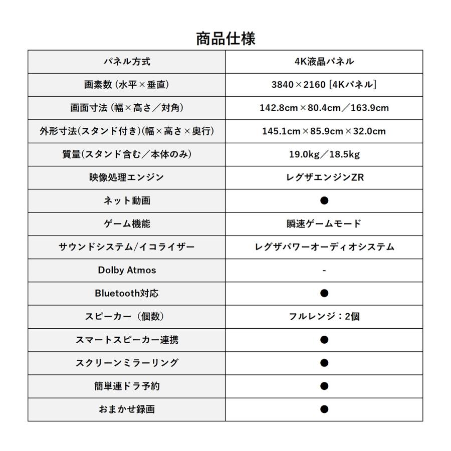 TOSHIBA 東芝 REGZA 65M550M ブラック 液晶テレビ 65V型 4K TOSHIBA 東芝 REGZA 65M550M ブラック 液晶テレビ 65V型 4K