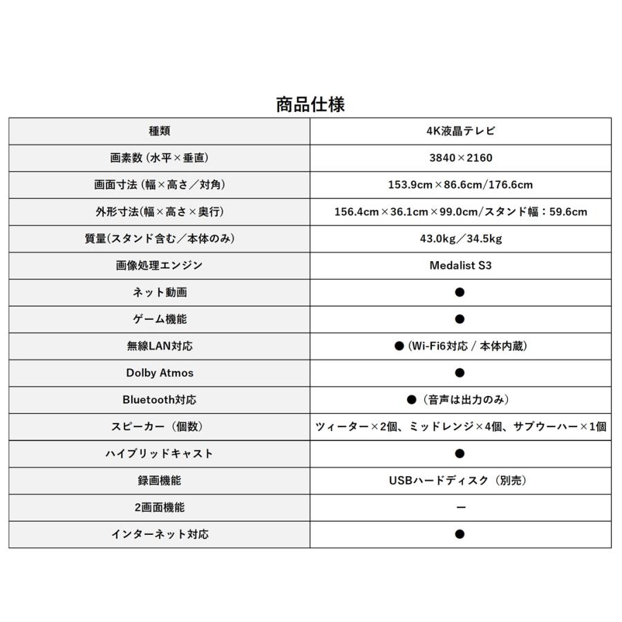 SHARP シャープ AQUOS 4T-C70EN1 4K液晶テレビ 70V型 GoogleTV SHARP シャープ AQUOS 4T-C70EN1 4K液晶テレビ 70V型 GoogleTV