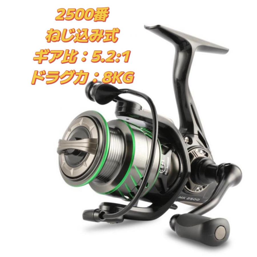 送料無料 スピニングリール ねじ込み式 リール 2500番 8 1 釣り ギア比 6 2 1 最大ドラグ力 8kg 淡水釣り 海釣り 湖 ハンドル左右交換 Z426 デイーエス 通販 Yahoo ショッピング