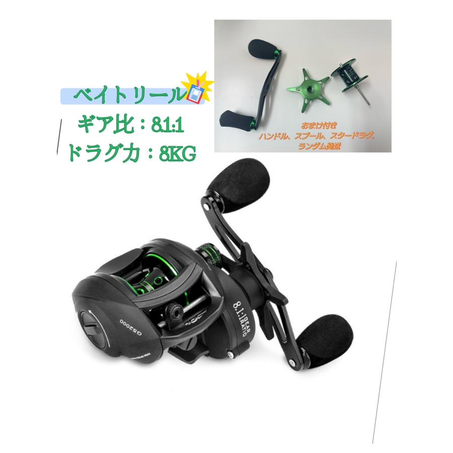 送料無料 フィッシング リール ベイトリール 右ハンドル 左ハンドル 軽量 淡水 8 1 1 ドラグ力 8kg 軽量モデル 遠投 全魚種対応 安心の定価販売