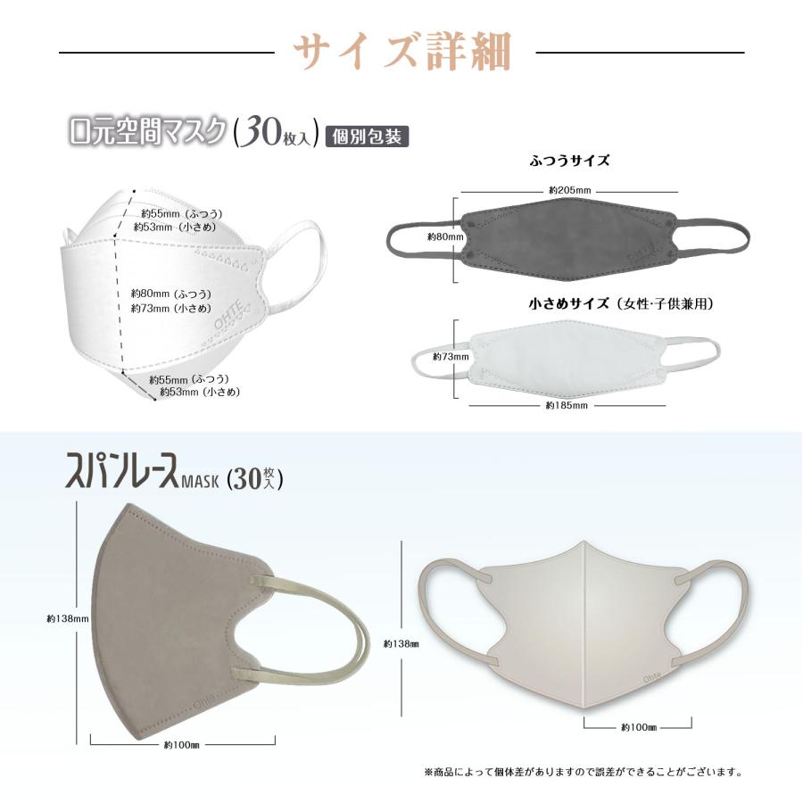 OHTE マスク 不織布 3D 立体マスク 個別包装 30枚x2箱 60枚 ホワイト